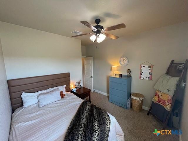 5618 County Road 3300, Kempner, TX 76539 - bedroom with carpet flooring, baseboards, and ceiling fan