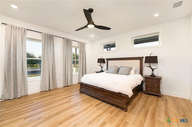 7817 W Fm 487, Florence, TX 76527 - bedroom with baseboards, recessed lighting, visible vents, and wood finished floors