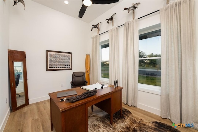 7817 W Fm 487, Florence, TX 76527 - office space with light wood finished floors, baseboards, and ceiling fan
