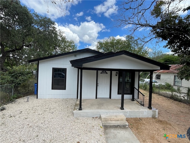 view of front of property with a porch