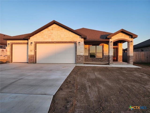 view of front of house featuring a garage