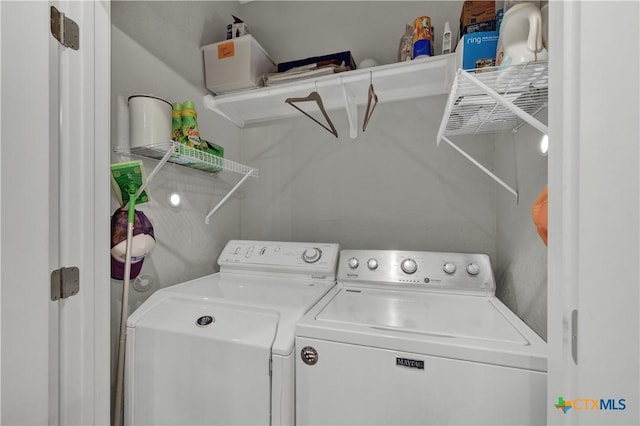 laundry room featuring washer and dryer