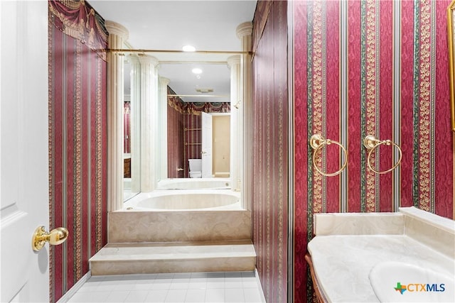 906 Illinois Ave, Killeen, TX 76541 - bathroom with vanity and tile patterned floors