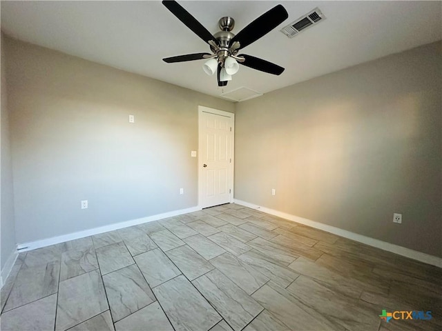 empty room with ceiling fan