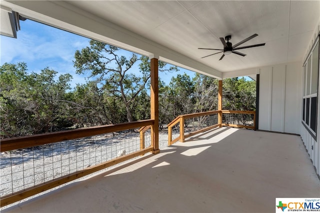 view of patio / terrace with ceiling fan