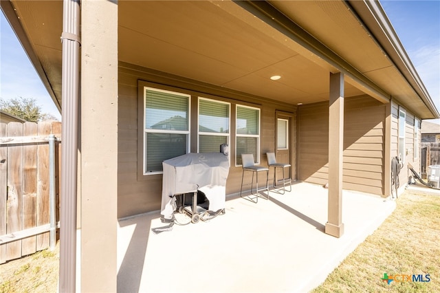 view of patio with grilling area