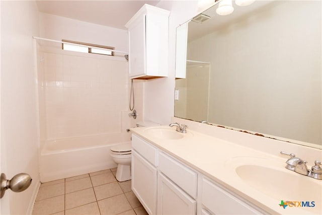 212 Oak Ridge Dr, Nolanville, TX 76559 - full bathroom featuring tile patterned floors, visible vents, toilet, and a sink