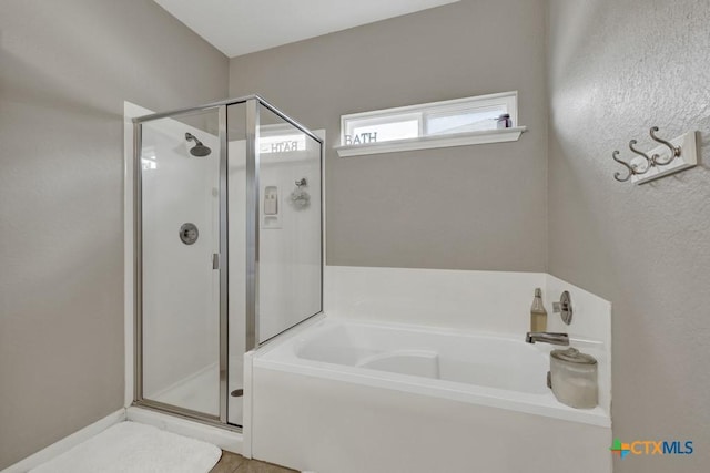 1398 Fall Cover St, New Braunfels, TX 78130 - bathroom with a stall shower and a garden tub