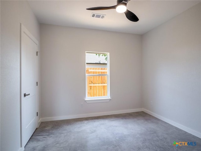 307 Cedarhill Dr, Granite Shoals, TX 78654 - spare room featuring carpet flooring, visible vents, baseboards, and a ceiling fan