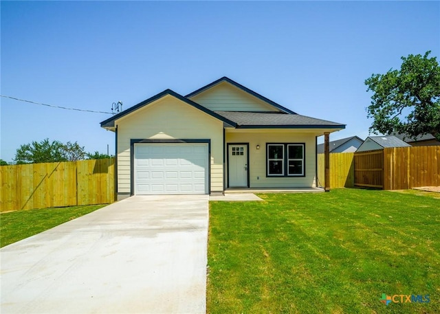 307 Cedarhill Dr, Granite Shoals, TX 78654 - single story home with a front yard, an attached garage, fence, and concrete driveway