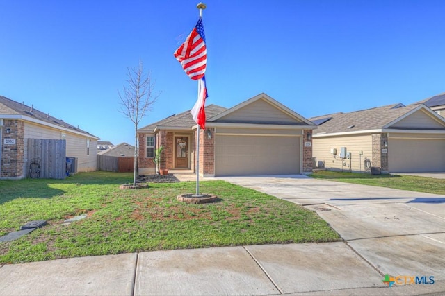 2328 Arctic Warbler, New Braunfels, TX 78130 - ranch-style home featuring concrete driveway, brick siding, and an attached garage