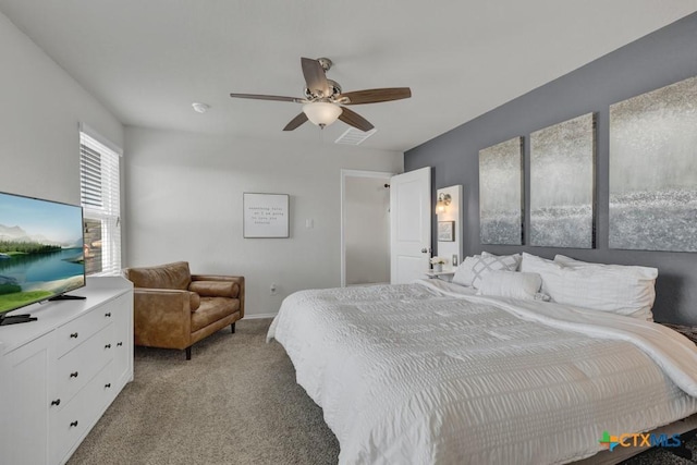 2328 Arctic Warbler, New Braunfels, TX 78130 - bedroom featuring carpet floors, a ceiling fan, and baseboards