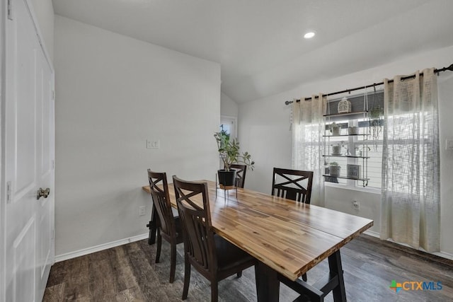 2328 Arctic Warbler, New Braunfels, TX 78130 - dining area with wood finished floors, lofted ceiling, and baseboards