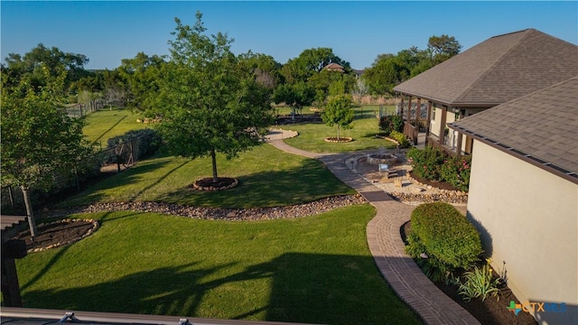 view of yard with fence