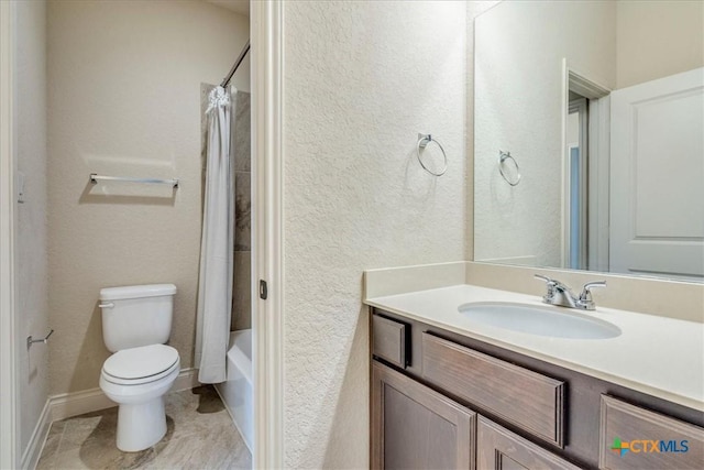 2933 Countryside Path, Seguin, TX 78155 - bathroom with vanity, shower / tub combo with curtain, and tile patterned flooring