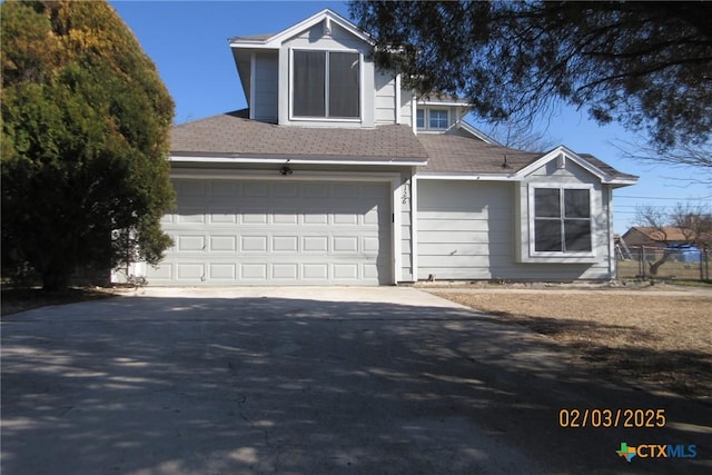 view of front facade with a garage