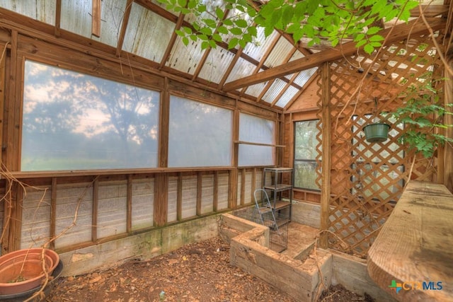 misc room with vaulted ceiling