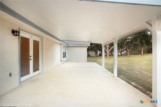 view of patio / terrace featuring french doors