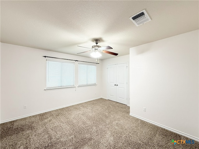 3312 Vineyard Trl, Harker Heights, TX 76548 - empty room featuring ceiling fan, carpet floors, and a textured ceiling