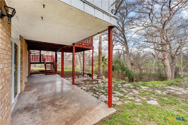 view of patio with stairs