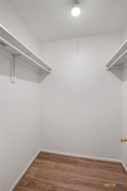 walk in closet featuring hardwood / wood-style flooring