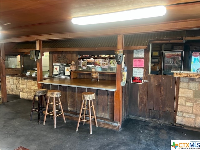 bar with wood walls