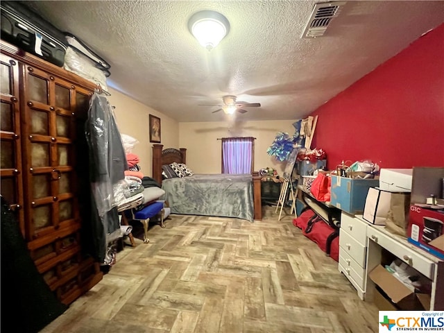 storage room featuring ceiling fan