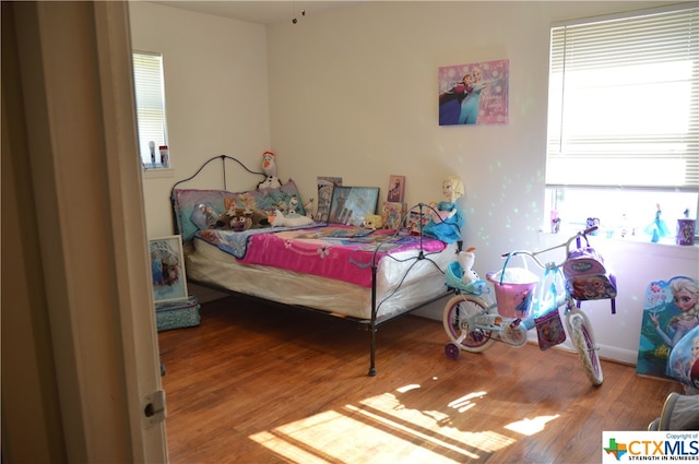 bedroom featuring wood-type flooring