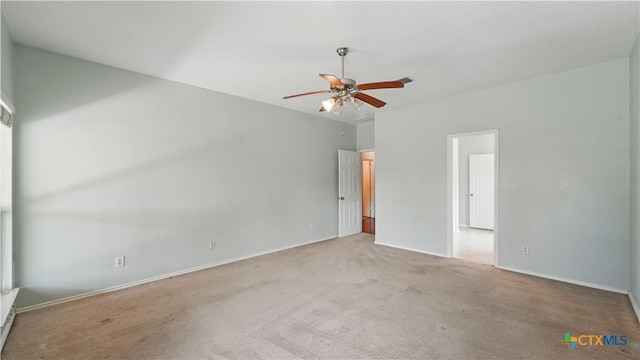 2166 Jolie Ct, New Braunfels, TX 78130 - carpeted empty room featuring a ceiling fan and baseboards