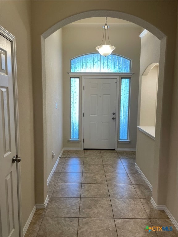 view of tiled entrance foyer