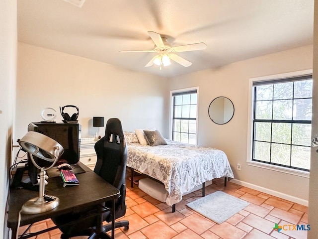 bedroom with ceiling fan