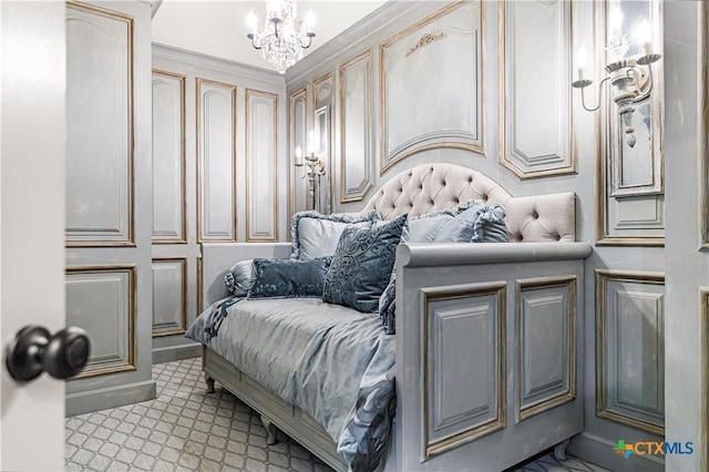 313 Treasure Oaks Rd, Inez, TX 77968 - bedroom with a chandelier