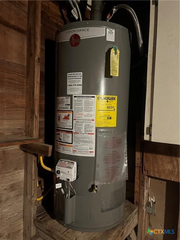 utilities featuring gas water heater