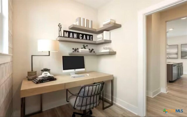 544 Bauer Loop, Liberty Hill, TX 78642 - home office with wood finished floors and baseboards