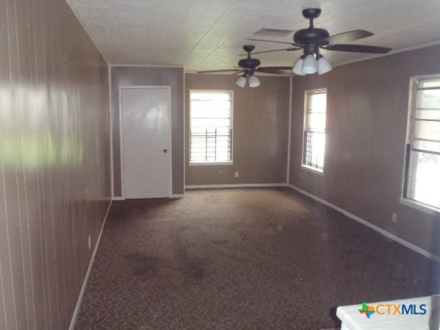 335 Hot Wells Blvd, San Antonio, TX 78223 - unfurnished room with ceiling fan, carpet, and wooden walls