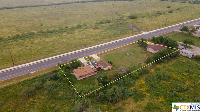 aerial view featuring a rural view