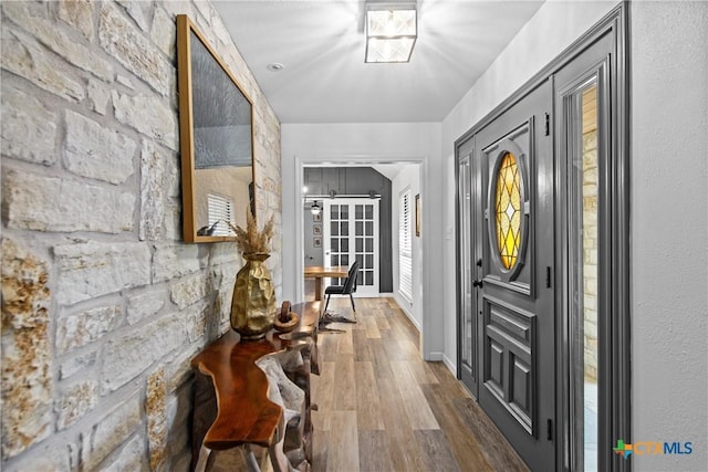 701 W Esparada Dr, Georgetown, TX 78628 - entryway featuring hardwood / wood-style flooring
