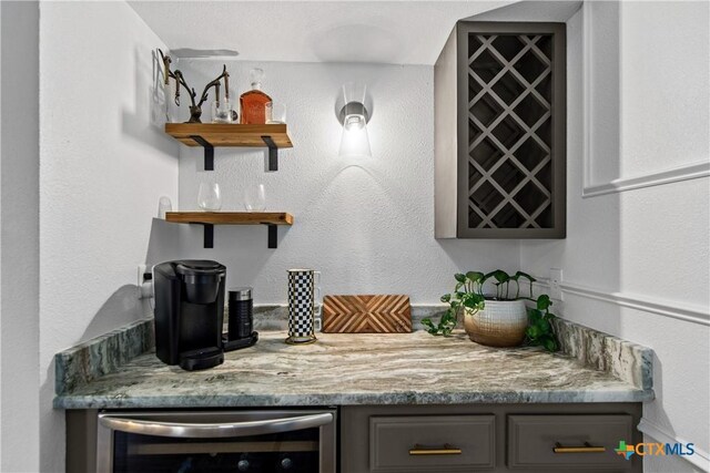 701 W Esparada Dr, Georgetown, TX 78628 - indoor dry bar featuring wine cooler