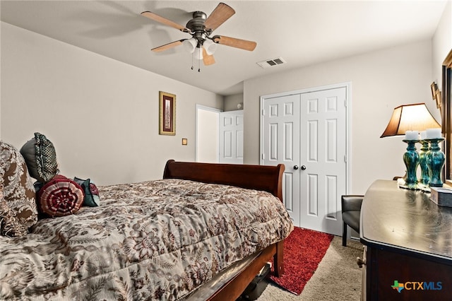 2307 Scott Dr, Copperas Cove, TX 76522 - carpeted bedroom featuring a closet and a ceiling fan