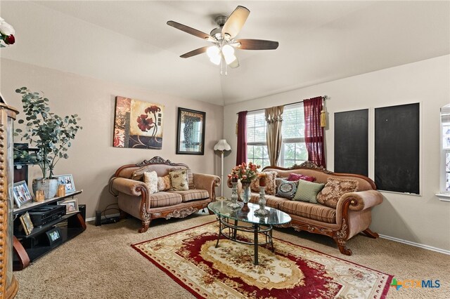 2307 Scott Dr, Copperas Cove, TX 76522 - living room with carpet floors, ceiling fan, and baseboards