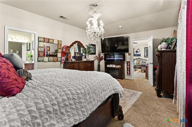 2307 Scott Dr, Copperas Cove, TX 76522 - bedroom featuring carpet flooring and a chandelier