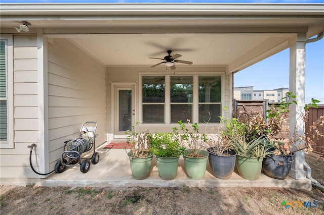 14000 Alloro Dr, Austin, TX 78717 - view of patio with a ceiling fan