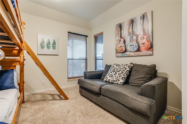 living room featuring carpet floors