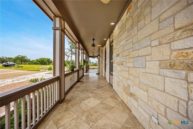 34 Spruce Dr, Belton, TX 76513 - covered porch featuring a ceiling fan