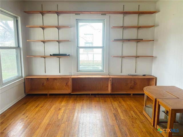 empty room with light wood-type flooring