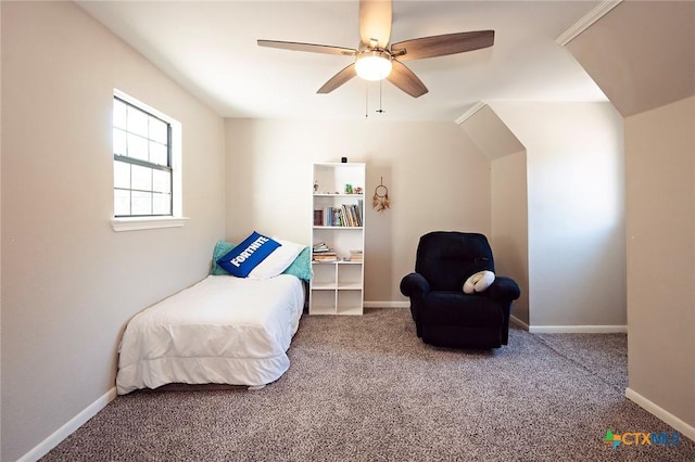 1104 Southridge, Salado, TX 76571 - bedroom with carpet floors, baseboards, and ceiling fan