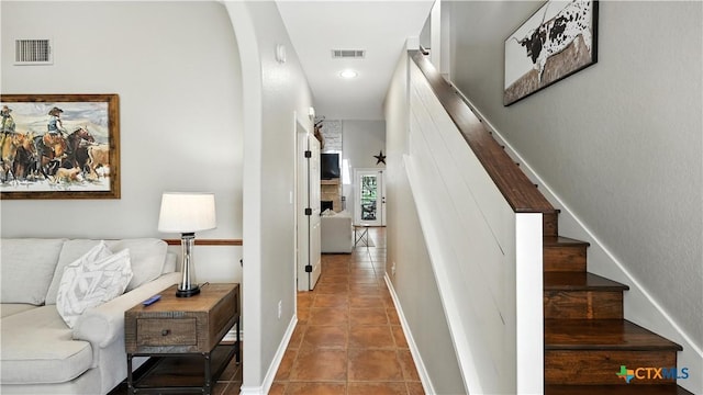 405 Pinnacle Pkwy, New Braunfels, TX 78132 - stairway featuring tile patterned floors and recessed lighting