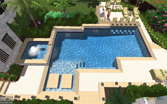 124 Schooner Dr, Lakeway, TX 78738 - view of pool featuring a pool with connected hot tub