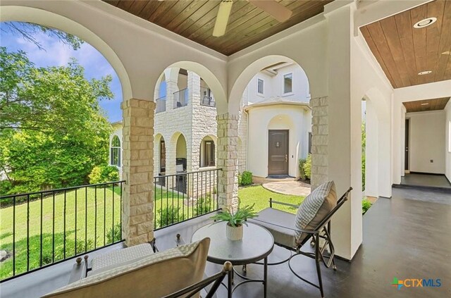 124 Schooner Dr, Lakeway, TX 78738 - view of patio with ceiling fan