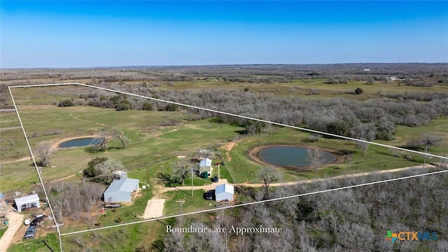 3270 Fm 671, Luling, TX 78648 - bird's eye view featuring a rural view and a water view